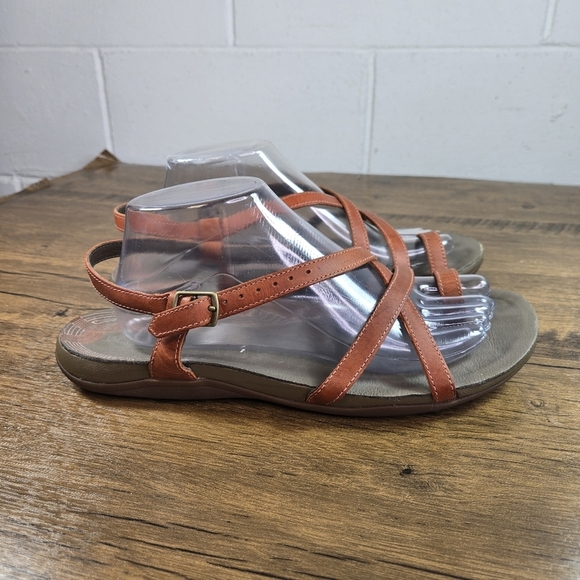 Chaco Dorra Burnt Orange Leather Strappy Sandals - Picture 9 of 9